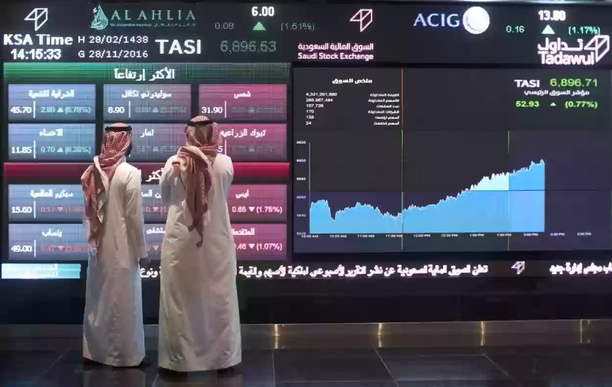 رأس قائمة البورصة السعودية